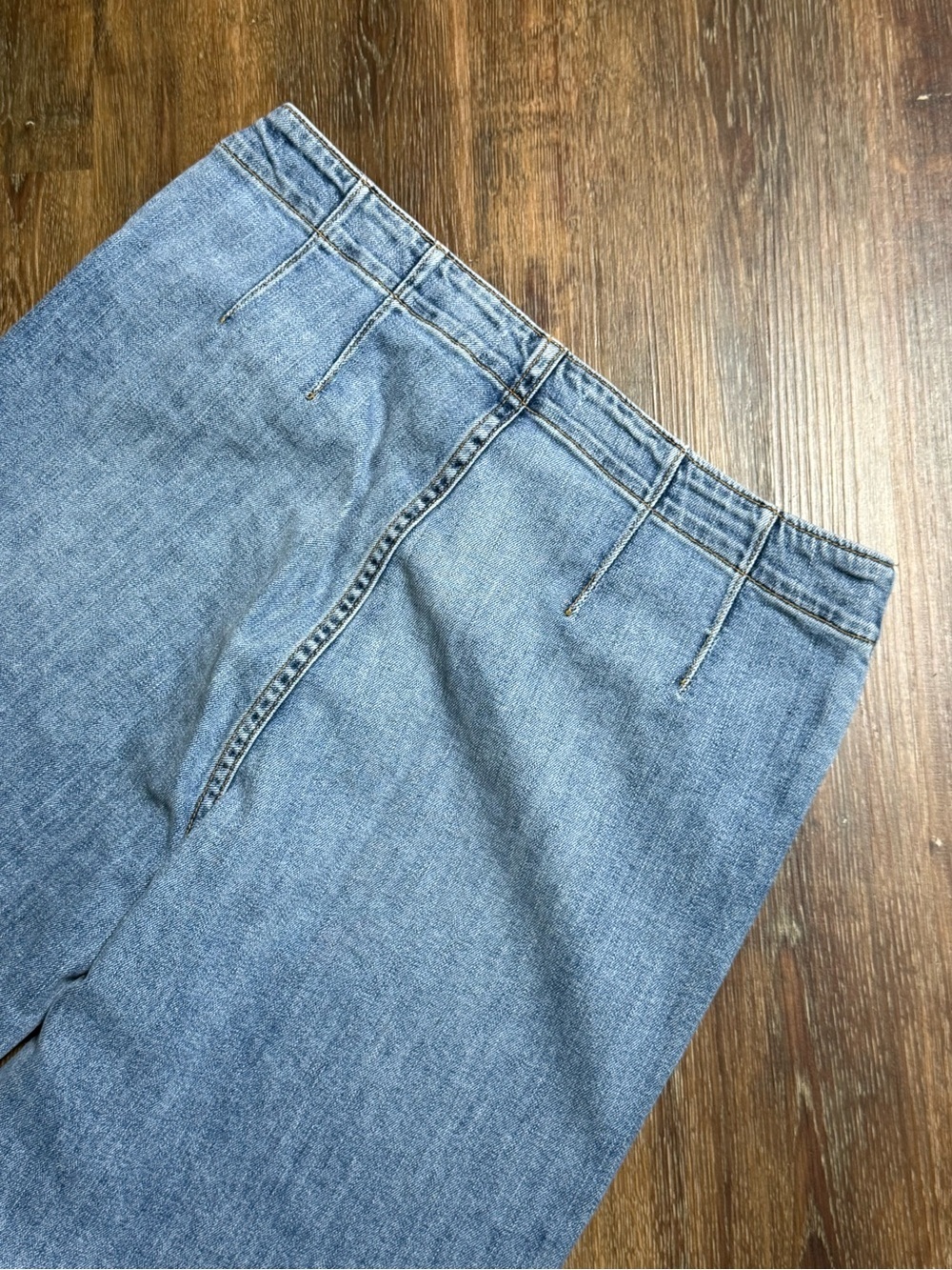 Ramy Brook | High Rise Wide Leg Cropped Jeans Button Fly Jeans | Blue | Size 30 - Picture 3 of 12
